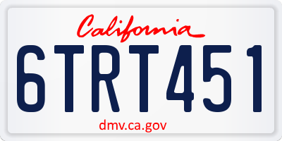 CA license plate 6TRT451