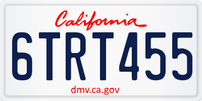 CA license plate 6TRT455