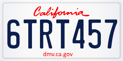 CA license plate 6TRT457