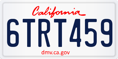 CA license plate 6TRT459