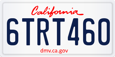CA license plate 6TRT460