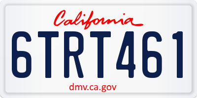 CA license plate 6TRT461