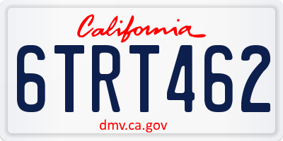 CA license plate 6TRT462