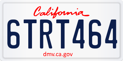 CA license plate 6TRT464