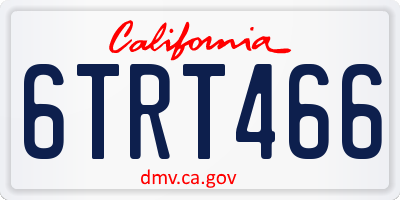 CA license plate 6TRT466