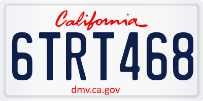 CA license plate 6TRT468