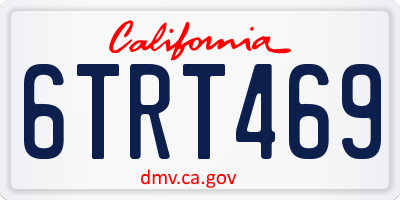 CA license plate 6TRT469