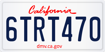 CA license plate 6TRT470