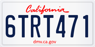 CA license plate 6TRT471