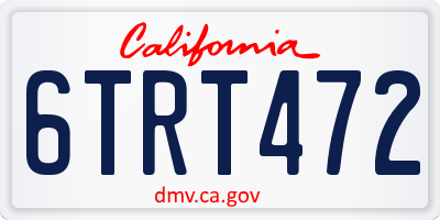 CA license plate 6TRT472