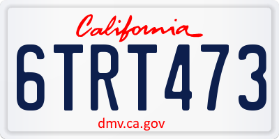 CA license plate 6TRT473