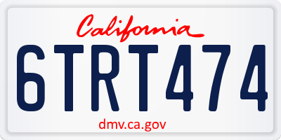 CA license plate 6TRT474