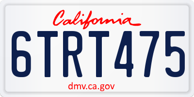 CA license plate 6TRT475