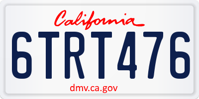 CA license plate 6TRT476