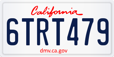 CA license plate 6TRT479