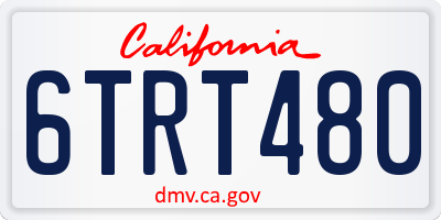 CA license plate 6TRT480