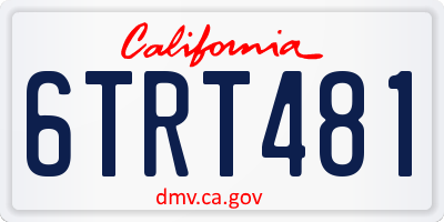 CA license plate 6TRT481