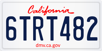 CA license plate 6TRT482