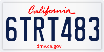 CA license plate 6TRT483