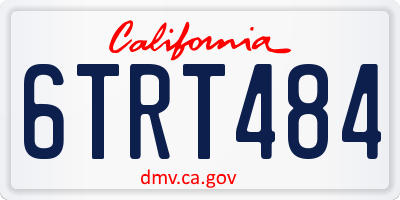 CA license plate 6TRT484