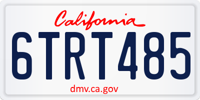 CA license plate 6TRT485