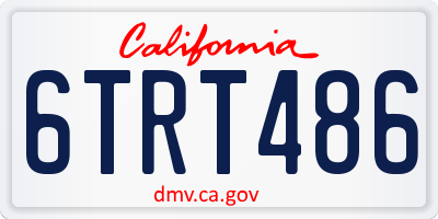 CA license plate 6TRT486