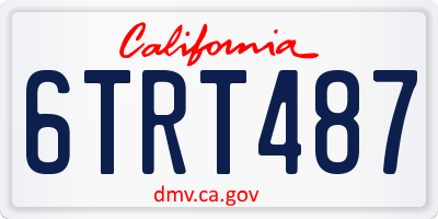 CA license plate 6TRT487