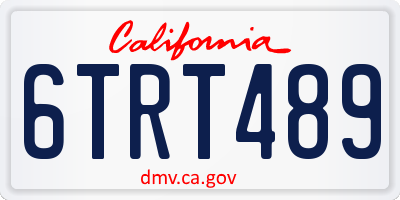 CA license plate 6TRT489