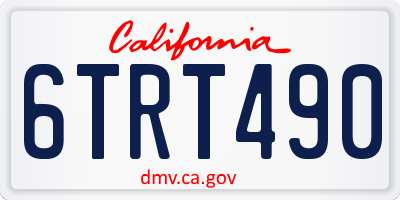 CA license plate 6TRT490