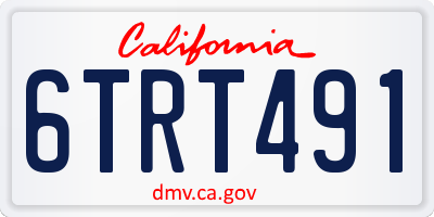 CA license plate 6TRT491