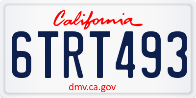 CA license plate 6TRT493