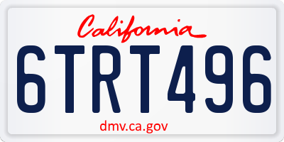 CA license plate 6TRT496