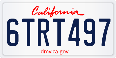 CA license plate 6TRT497