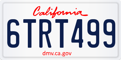 CA license plate 6TRT499