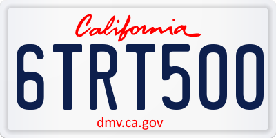 CA license plate 6TRT500