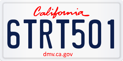 CA license plate 6TRT501