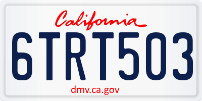CA license plate 6TRT503