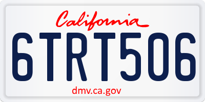 CA license plate 6TRT506