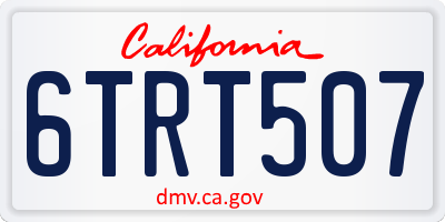 CA license plate 6TRT507