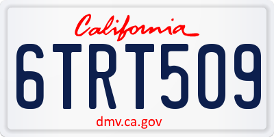 CA license plate 6TRT509