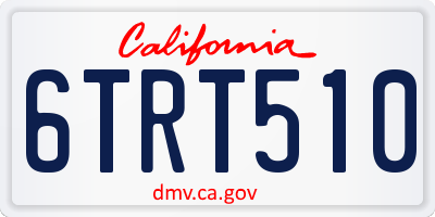 CA license plate 6TRT510