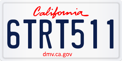 CA license plate 6TRT511