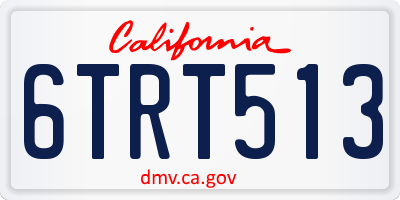 CA license plate 6TRT513