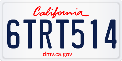 CA license plate 6TRT514