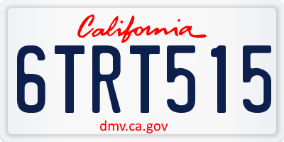 CA license plate 6TRT515