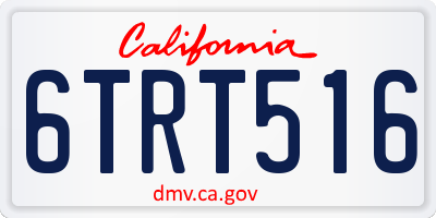 CA license plate 6TRT516