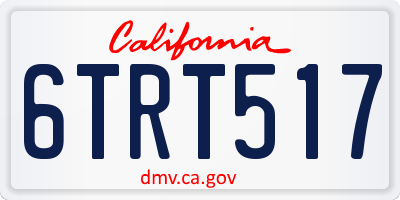 CA license plate 6TRT517