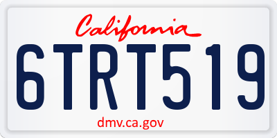 CA license plate 6TRT519