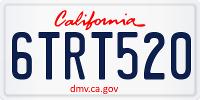 CA license plate 6TRT520