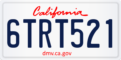 CA license plate 6TRT521